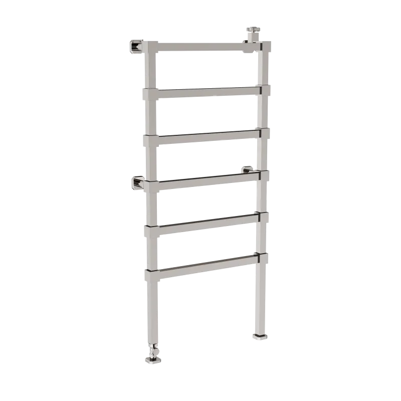 Floor-mounted hydraulic radiator 600x1400mm 6 rails, valve cock and regulating tee included