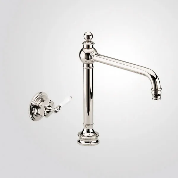3-hole mixer raised, H375, moveable spout, concealed pressure balance valve, with integrated drain