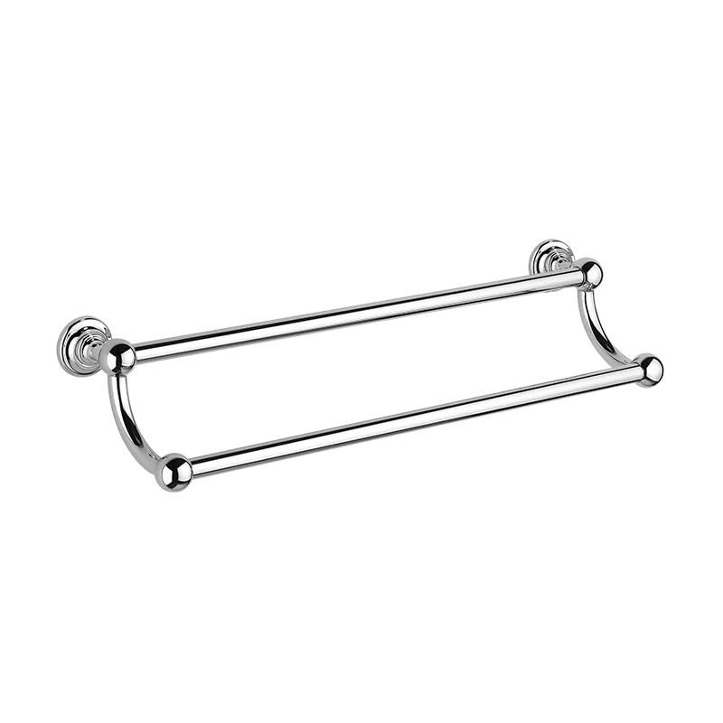  Volevatch Bistrot 600 mm double towel rails with full rosettes (glass or metal rod)