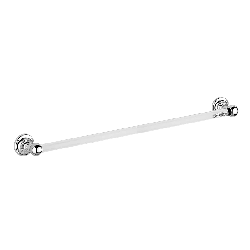  Volevatch Bistrot 600 mm towel rail with full rosettes, and glass rod