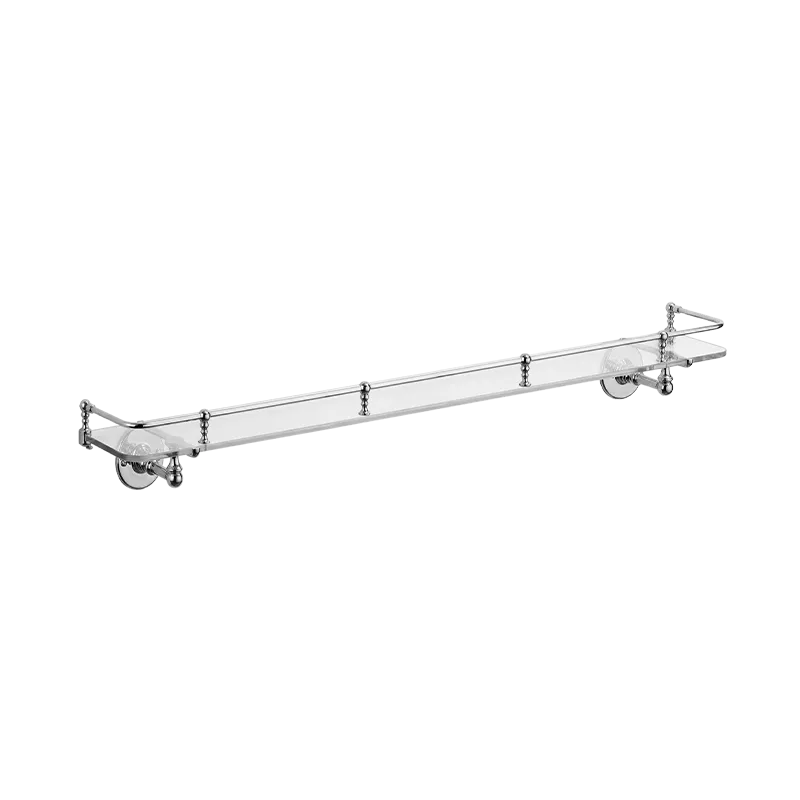  Volevatch Bistrot 800 mm glass shelf with flat rosettes, exposed screws, with moveable guard rail