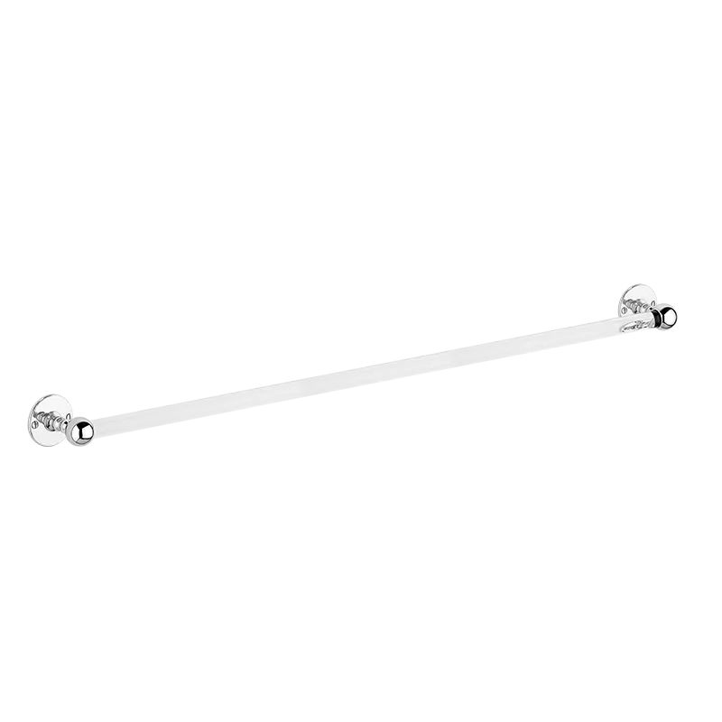  Volevatch Bistrot 800 mm towel rail with flat rosettes and glass rod