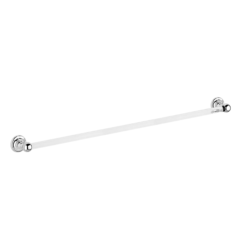 800 mm towel rail with full rosettes, and glass rod