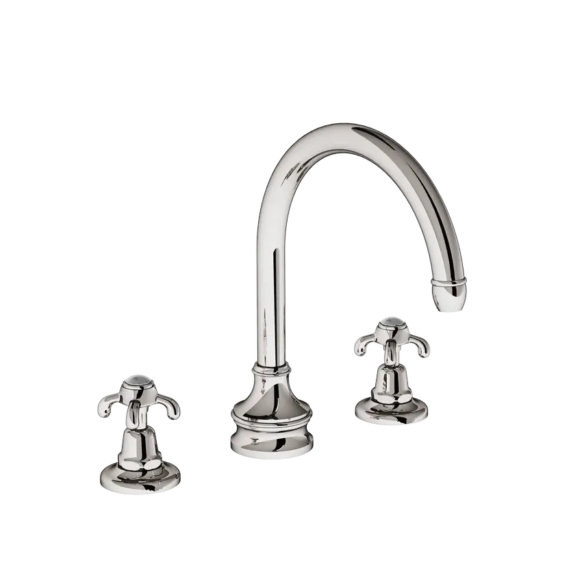  Volevatch Bistrot Deck-mounted 3-hole mixer, 22/200 moveable swan-neck spout without drain 