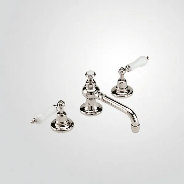  Volevatch Bistrot Deck-mounted 3-hole washbasin mixer, straight spout, integrated drain