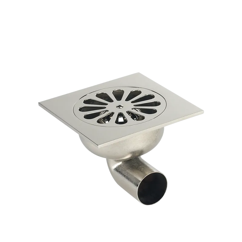  Volevatch Art Deco Floor drain model B, bent outlet, 140x140