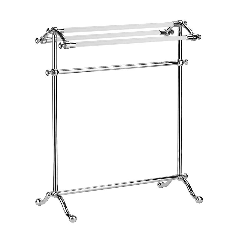 Freestanding towel rack with glass rods, 70x26x79cm