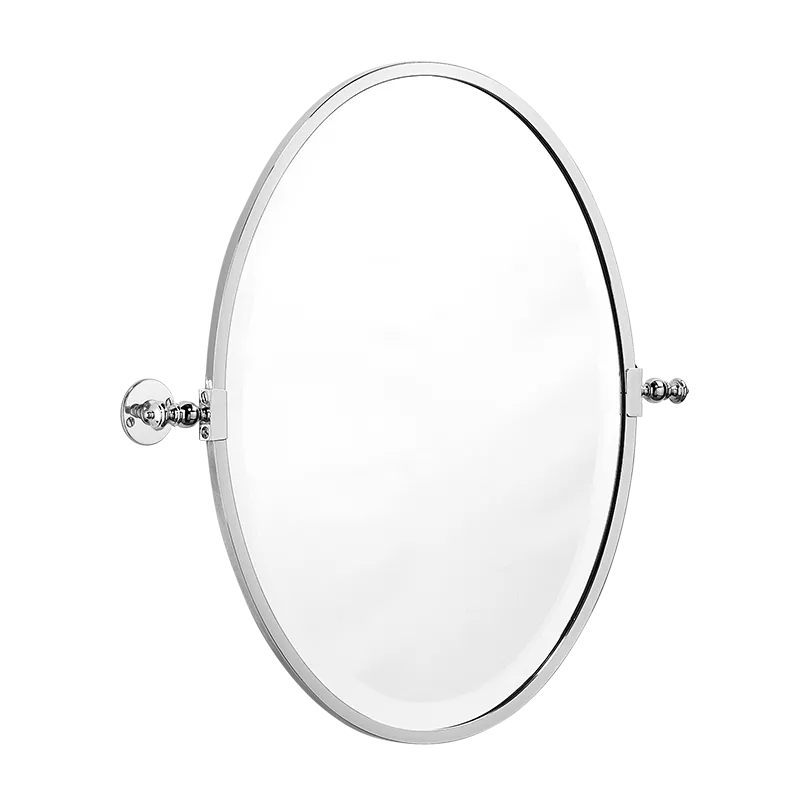  Volevatch Bistrot Oval mirror, pivoting, vertical, flat rosettes (exposed screws), 510x 690mm