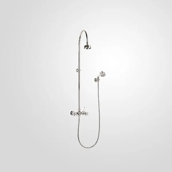  Volevatch Shower Shower set mixer, Ø 120 shower rose, swan-neck arm and handshower