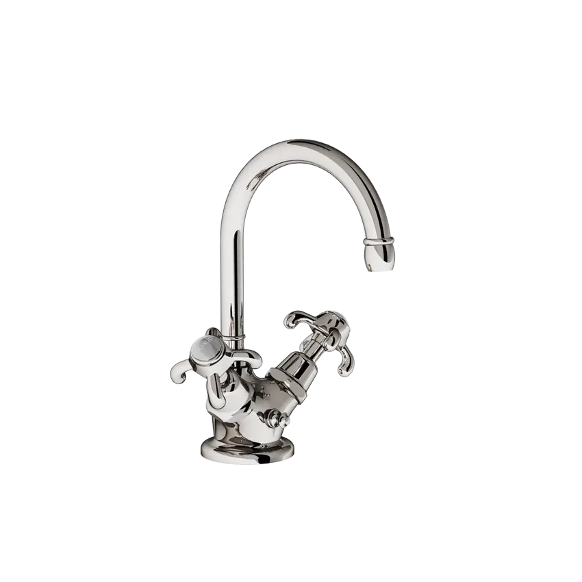  Volevatch Taps Single hole sink mixer, with escutcheon, 16/125 moveable swan neck spout without drain 