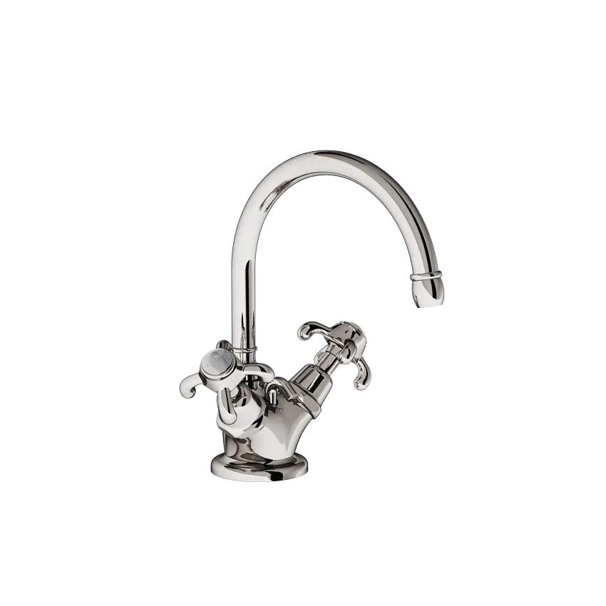  Volevatch Basin Single hole sink mixer, with escutcheon, 16/150 moveable swan neck spout integrated drain 