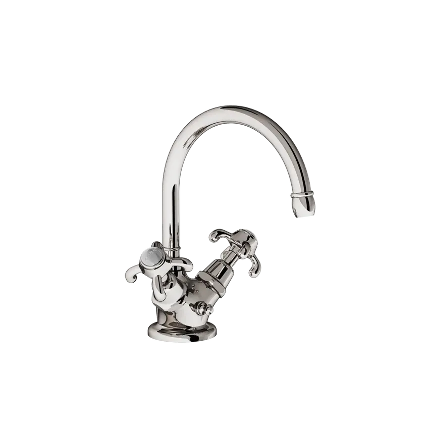  Volevatch Bistrot Single hole sink mixer, with escutcheon, 16/150 moveable swan neck spout without drain 