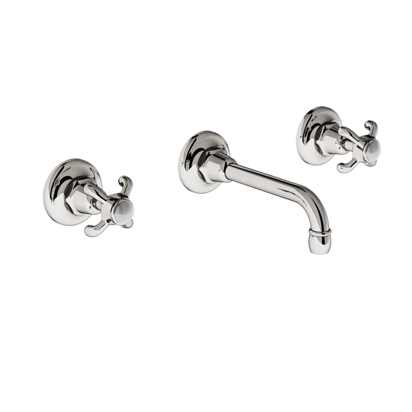 Wall-mounted 3-hole mixer, 160 mm straight spout 