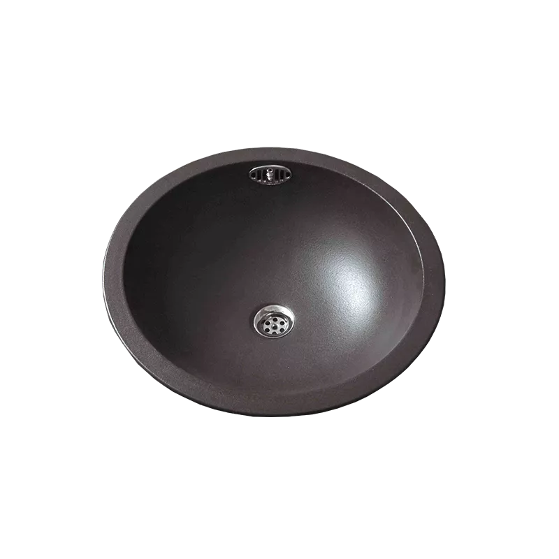  Volevatch Collection Black ceramic undermount sink, double glazed with overflow