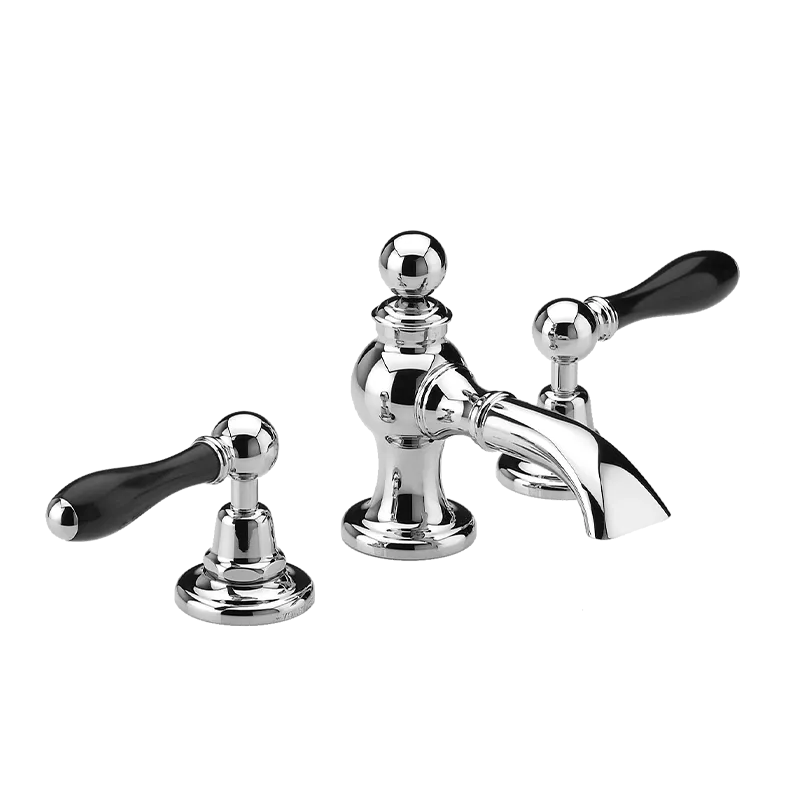  Volevatch Carpe & Lyre Deck-mounted 3-hole mixer, Carpe spout, integrated drain