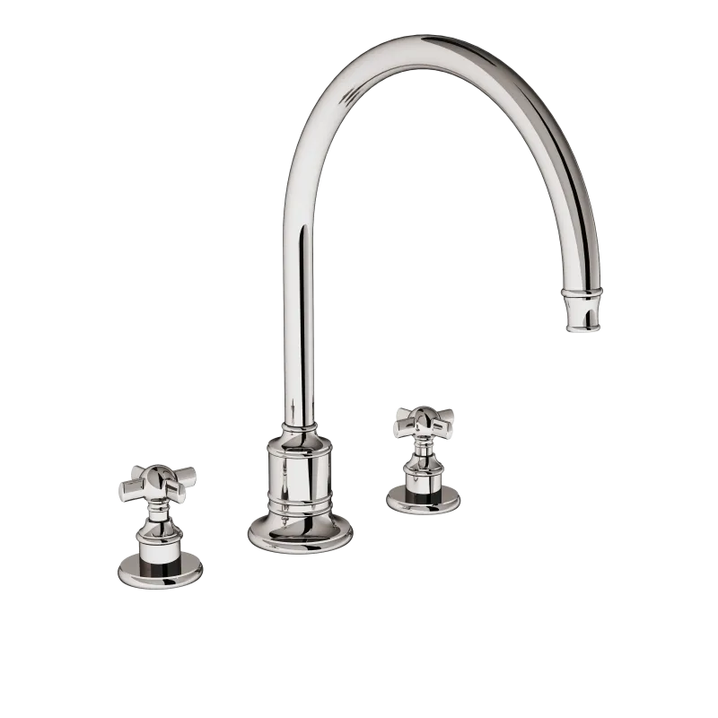  Volevatch Héritage Deck-mounted 3 holes mixer with 275 mm swan-neck spout without drain