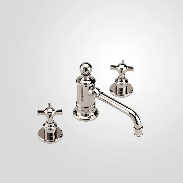  Volevatch Héritage Deck-mounted 3 holes mixer with straight spout and integrated drain