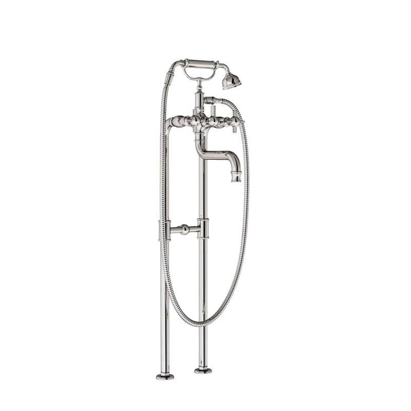  Volevatch Héritage Freestanding tub filler with handfshower on standard columns fixed to the wall
