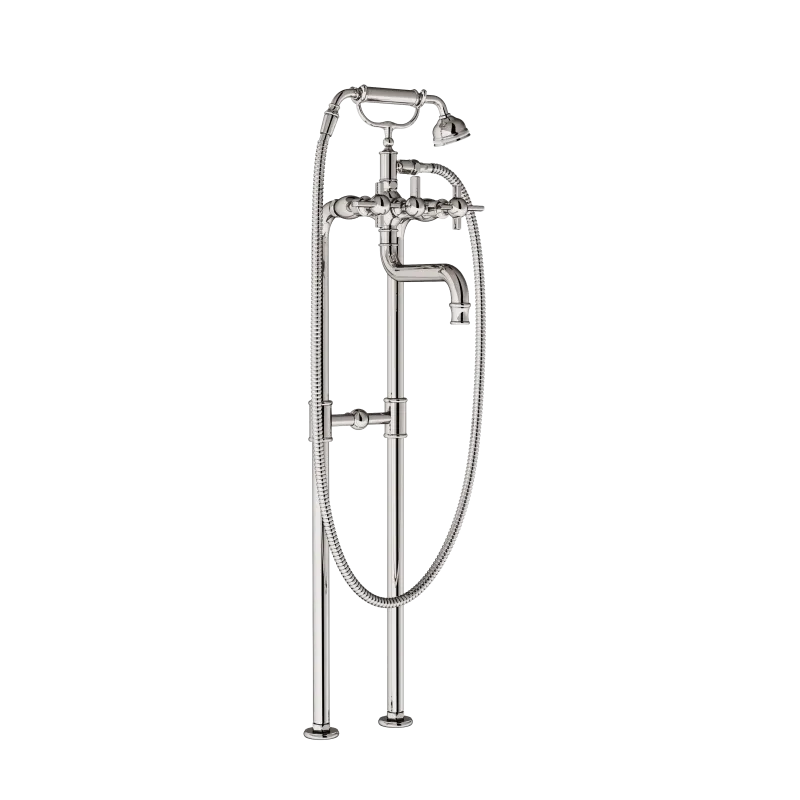  Volevatch Héritage Freestanding tub filler with handfshower on standard columns fixed to the wall