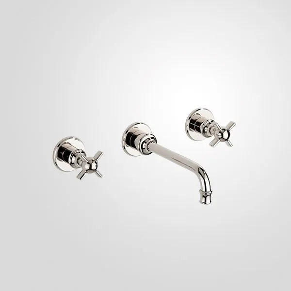 Wall mounted 3-hole mixer, 110 mm fixed spout