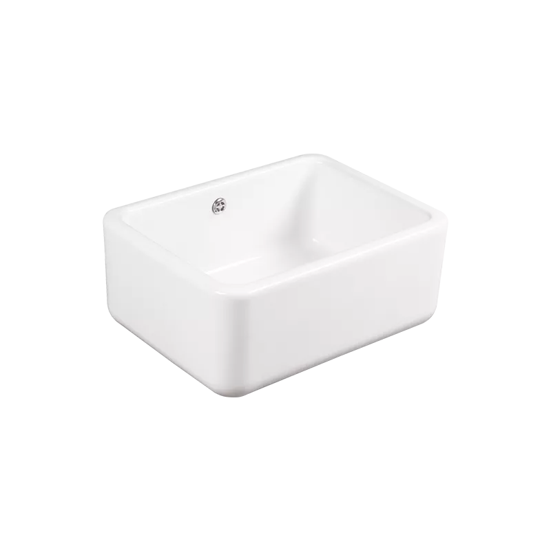  Volevatch Collection Kitchen sink in white porcelain, 595x460x255 with overflow