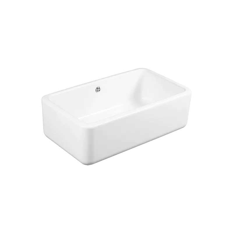 Kitchen sink in white porcelain, 795x460x255 with overflow