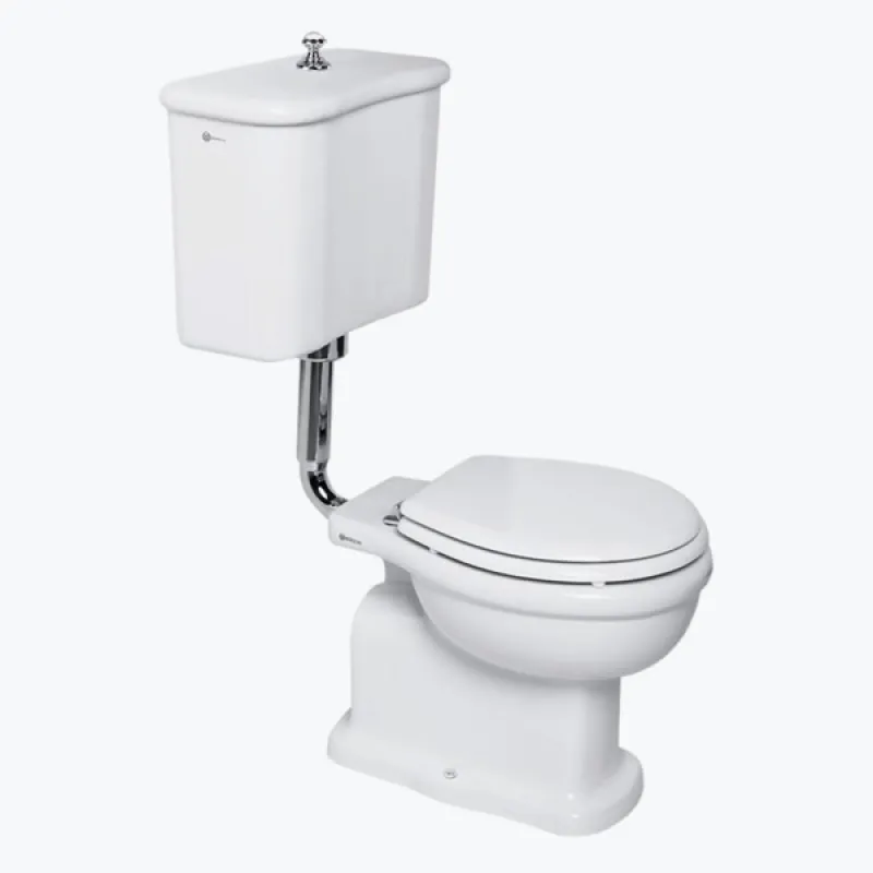  Volevatch Sanitaryware Palladio toilet and cistern withwith low level cistern, flush mechanism and pop up knob