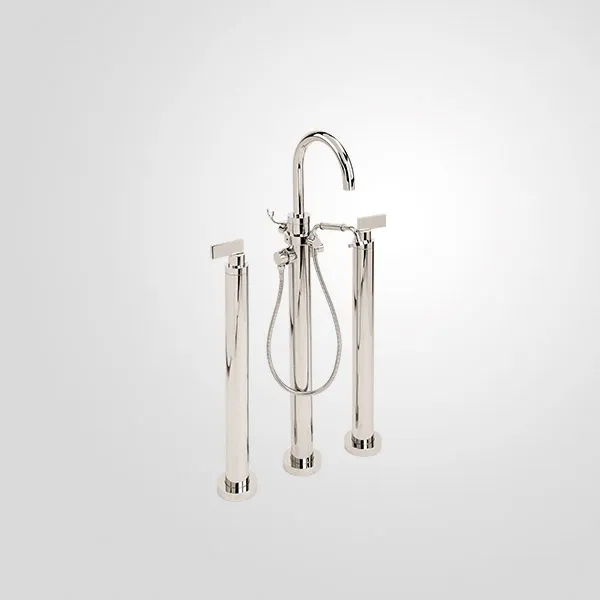  Volevatch Piet Piet Freestanding 3-hole tub filler on high legs with integrated hand shower