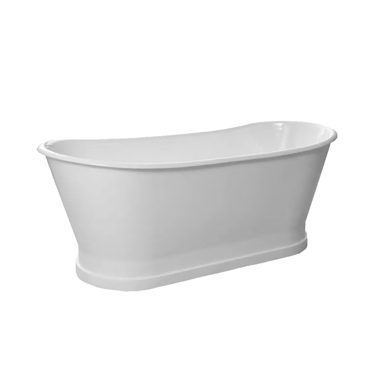 Princess cast-iron bath tub on cast iron plinth painted in white