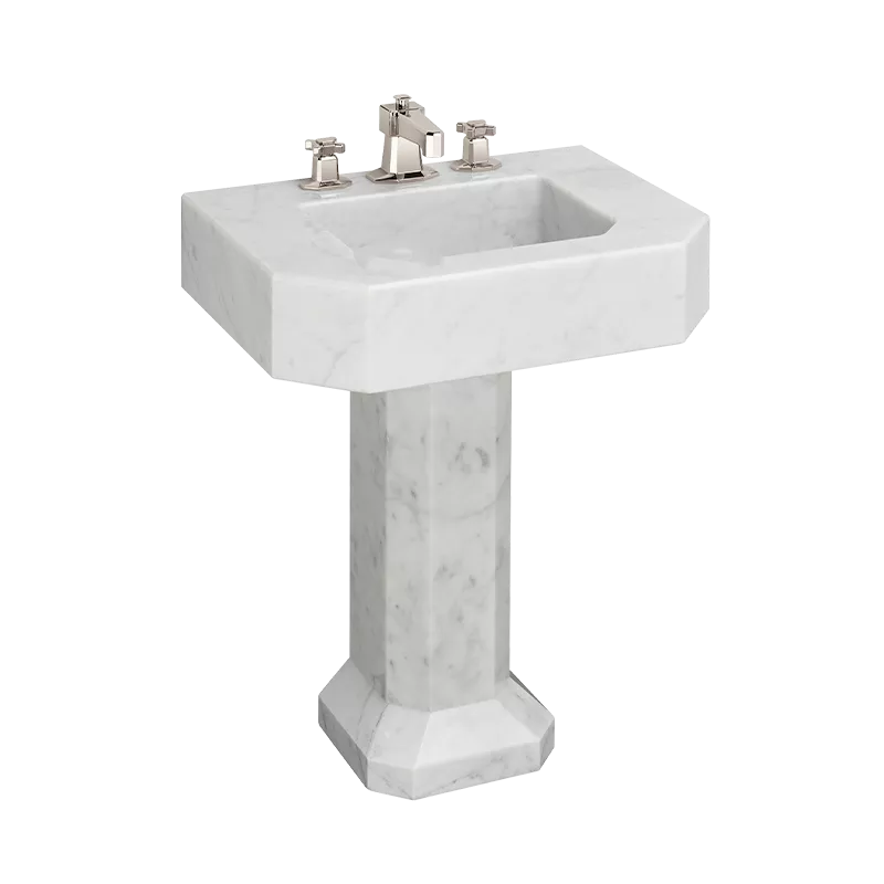  Volevatch Sanitaryware Solid Carrara marble washbasin and column