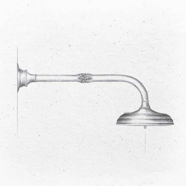 Wall-mounted shower arm, Ø 300 rose