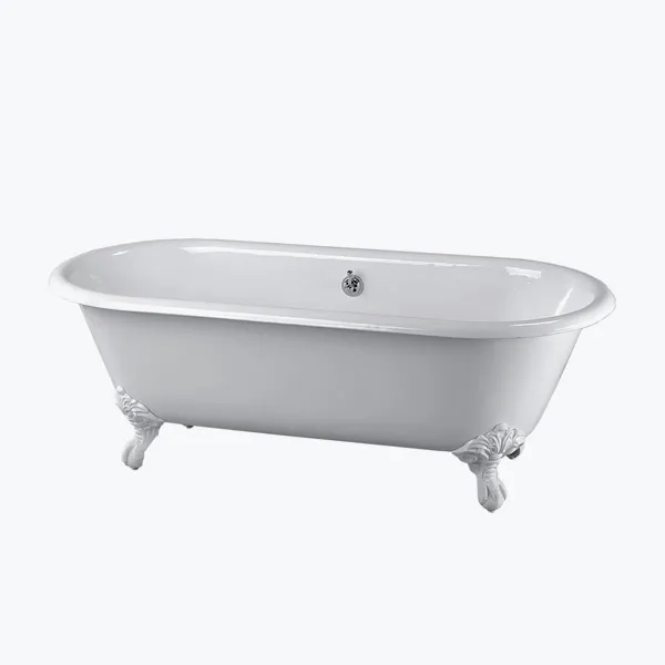 Baignoire classique symétrique 1,70m en fonte sur pieds griffe