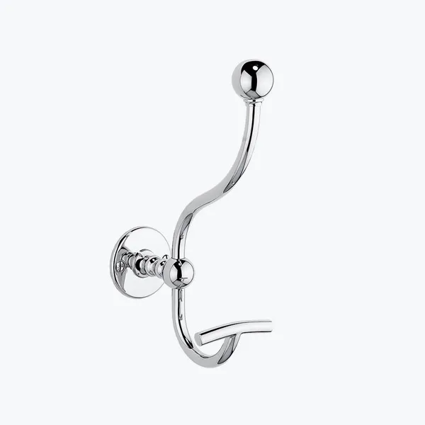  Volevatch Bistrot Patère double, rosace plate (vis apparentes)
