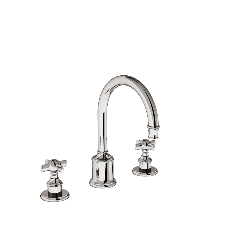  Volevatch Héritage Mélangeur 3 trous sur plan, bec col de cygne 20/160, courbe avec vidage intégré